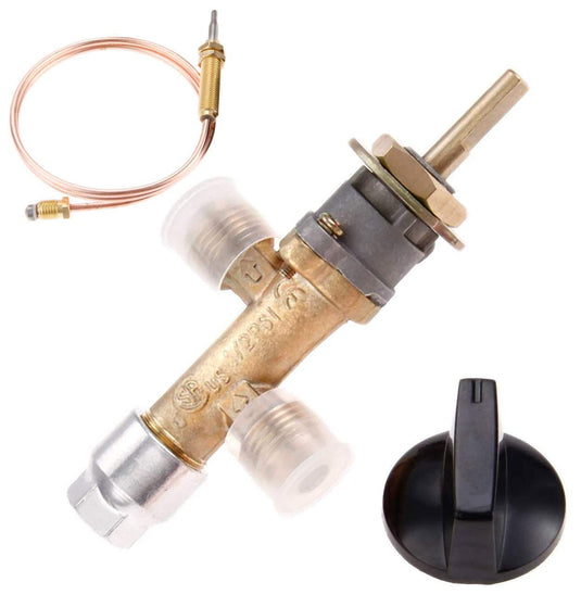 Low Pressure LPG Propane Gas Fireplace Fire Pit Flame Failure Safety Control Valve Kit with Thermocouple & Knob Switch 3:8 Flare Inlet & Outlet Fire Pit Replacement Part for Gas Grill Heater Fire Pit Price Shop in Dubai UAE. faj.ae