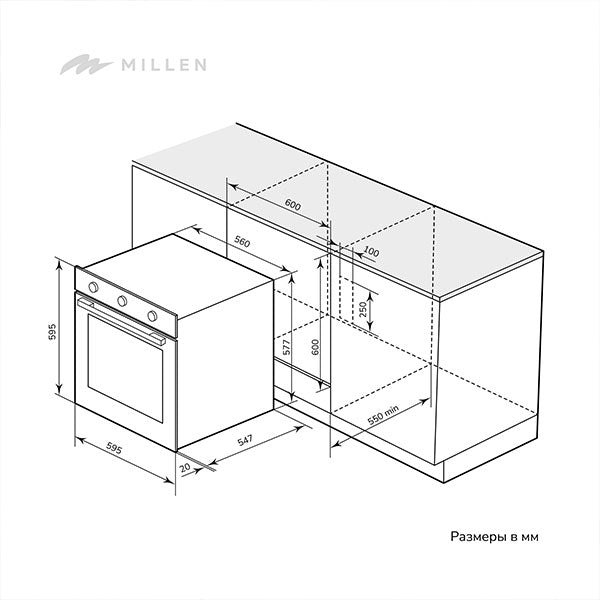 Load image into Gallery viewer, Millen 60cm Built-in Electric Oven MEO 6001 BL 7 Cooking Modes 2352W, 3 Year Warranty
