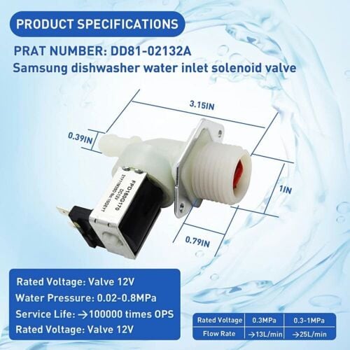 Load image into Gallery viewer, NEW DD81-02265A For Samsung Dishwasher Water Valve Replace 6740000046A 10A50100
