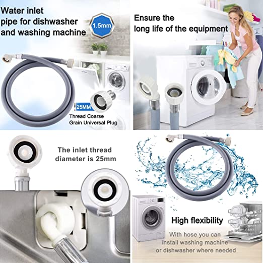 Universal Automatic Drum Cold Water Pipe Flexible 90 Degree Bend Inlet Washing Machine, Dishwasher