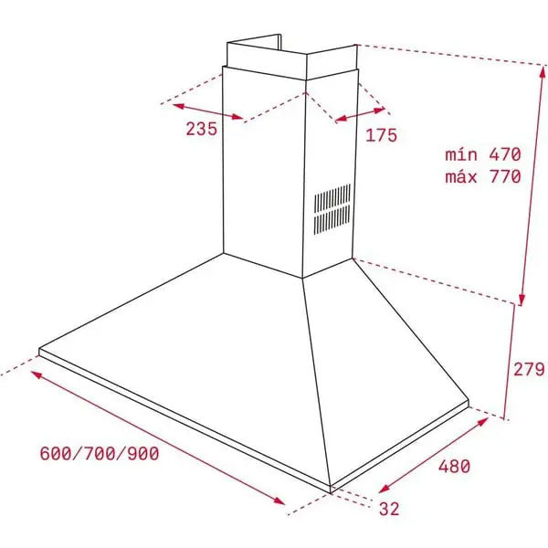 Load image into Gallery viewer, TEKA DBB 90 90cm Pyramidal Decorative Hood with push buttons controls
