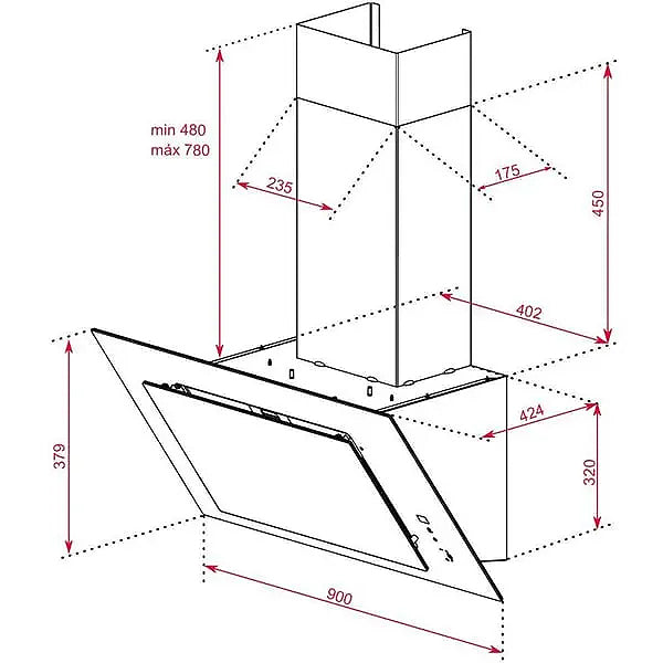 Load image into Gallery viewer, TEKA DVT 98660 BK TBS 90cm Vertical Decorative Hood in full glass design and FreshAir function
