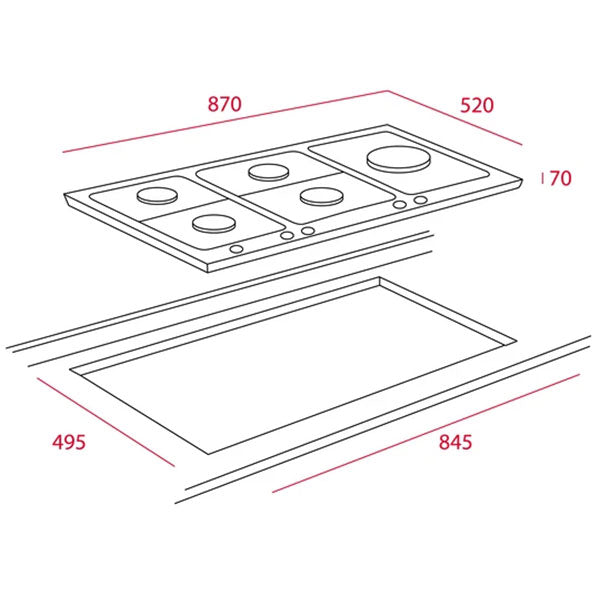 Load image into Gallery viewer, TEKA EW 90 5G AI AL TR CI Gas hob with 5 cooking zones and triple ring burner in 90 cm of butane gas
