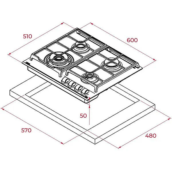 Load image into Gallery viewer, TEKA GZC 64320 ST Gas on Glass Hob with ExactFlame function in 60 cm of butane gas Urban Colors
