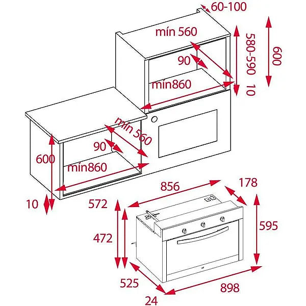 Load image into Gallery viewer, TEKA HSF 924 G Multifunction gas oven with HydroClean cleaning system in 90 cm
