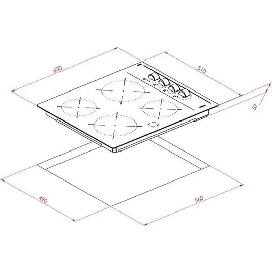 TEKA TBC 64000 XFL Vitroceramic hob with 4 zones in 60 cm