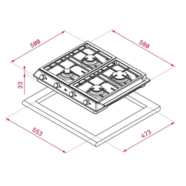 Load image into Gallery viewer, Teka Free Standing 4 Burner Gas Hob EX 60 1 4G AI AL DR CI
