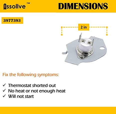 Toolsco Reliable 3977393 Thermal Fuse 3977767 Dryer Thermostat 3387134 Dryer Cycling Thermostat 3392519 Dryer