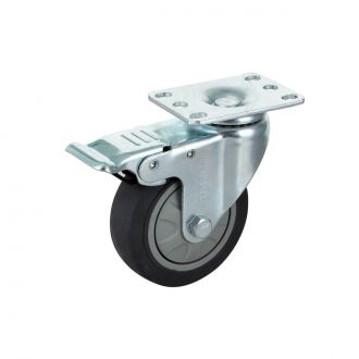 W-4PSB 4″ swivel plate-mount caster with brake