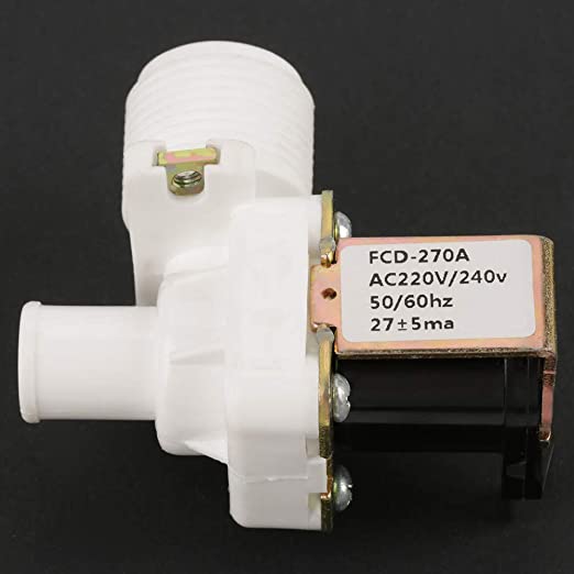 Water Inlet Valve BSPP 3/4in Electric Solenoid Valve Washing Machine Water Flow Control Valve FCD270A