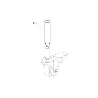 Anti-static swivel stem-mount caster with brake EW-3ESB 3