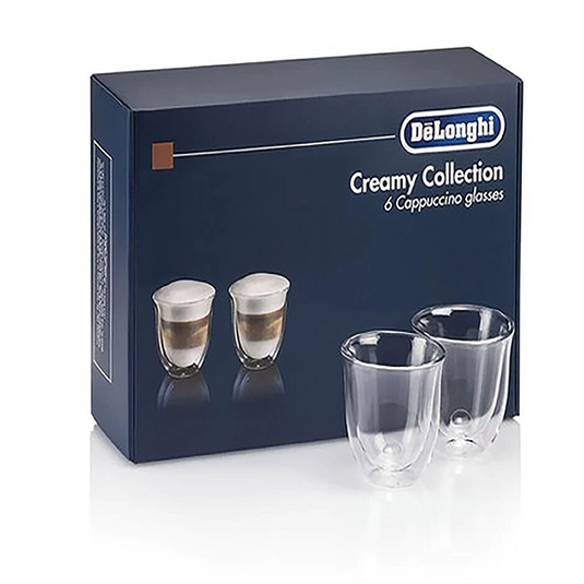 De'Longhi Creamy Collection Cappuccino Coffee Glasses (Pack of 6)