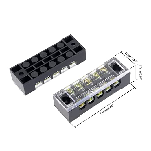 Load image into Gallery viewer, Uxcell 5 Pcs Dual Rows 5 Positions 600V 15A Wire Barrier Block Terminal Strip TB-1505L
