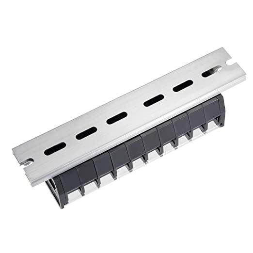 Uxcell Barrier Terminal Strip Block 660V 20A Dual Rows 10P DIN Rail Base Screw Connector