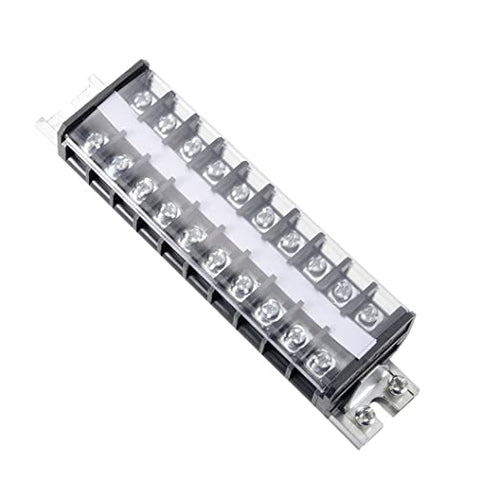 Terminal Strip Block 660V 20A Dual Rows 10P DIN Rail Base Screw Connector