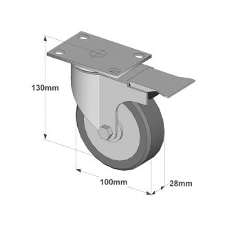 Swivel Plate Mount Caster with brake W-4PSB 4